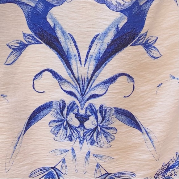 Spring Summer Dress Wedding Shower Keepsake The Label Dress White Blue Small - Picture 8 of 11